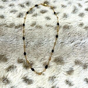 Gold and black beaded choker